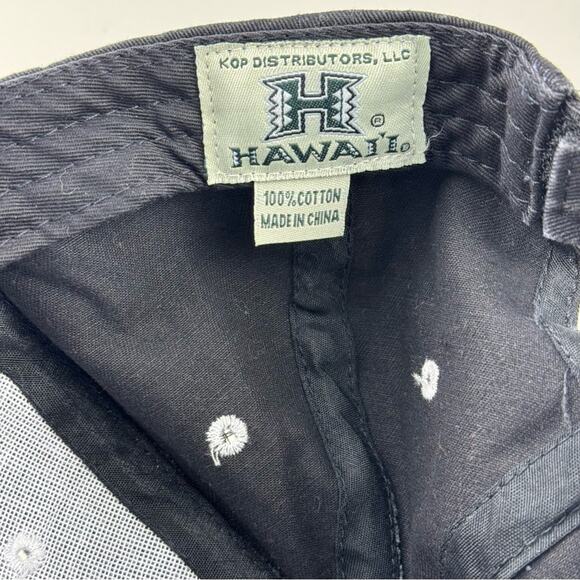 KOP Distributors Black Hawaii Collegiate Baseball Cap Green Embroidered Logo O/S - Picture 4 of 4